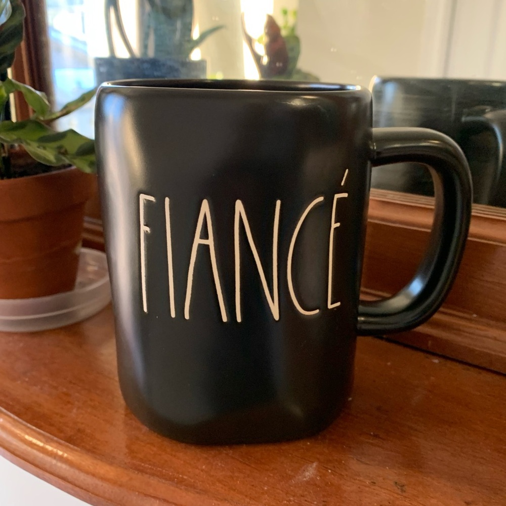 Rae Dunn Black Ceramic Fiancé Mug